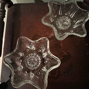 4 Star-Shaped Glass Candle Holders